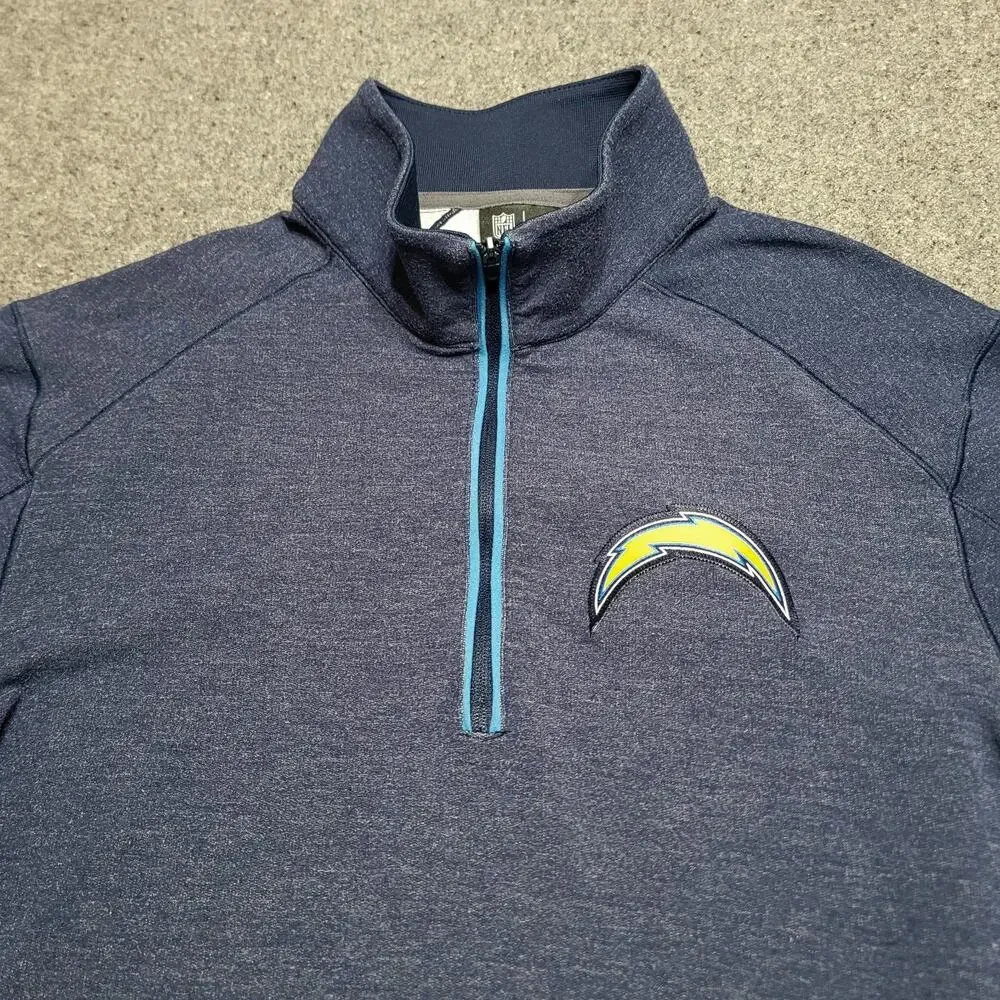 Nike San Diego Chargers Pullover Mens Small Blue Dri Fit On Field Quarter Zip